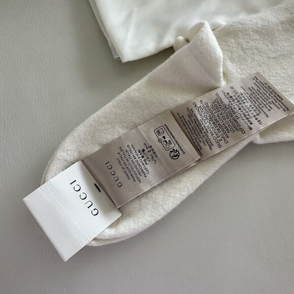 NWT GUCCI WHITE SOCKS COTTON Sz S Logo - Picture 4 of 5